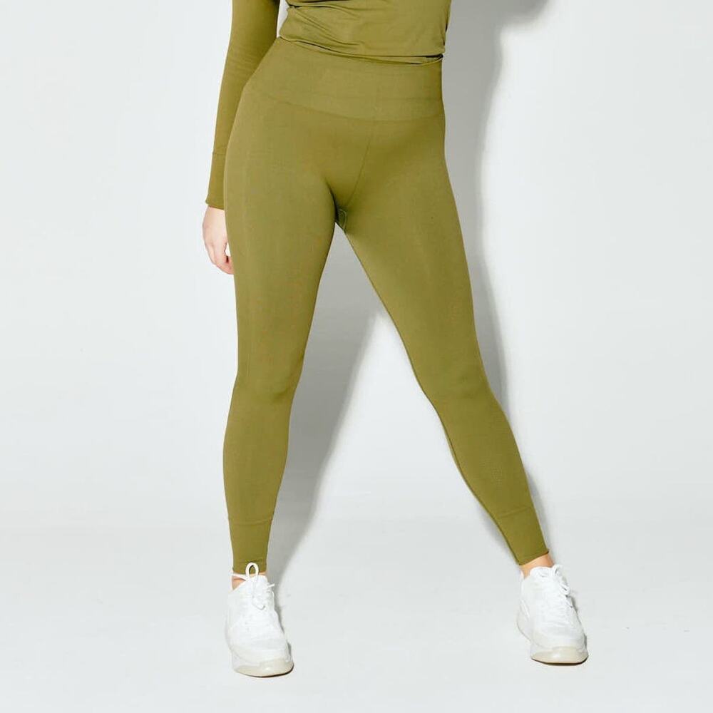 Halfdays Sophia Leggings Olive Green Ski Baselayer Pants Womens X-Small Skiing